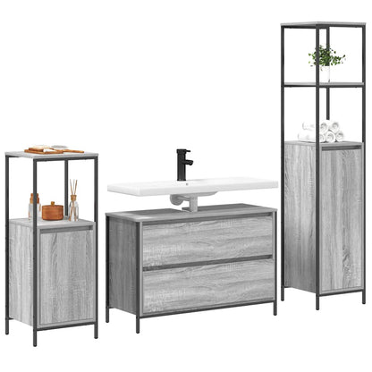 Bathroom Furniture Set 3 pcs Grey Sonoma Engineered Wood