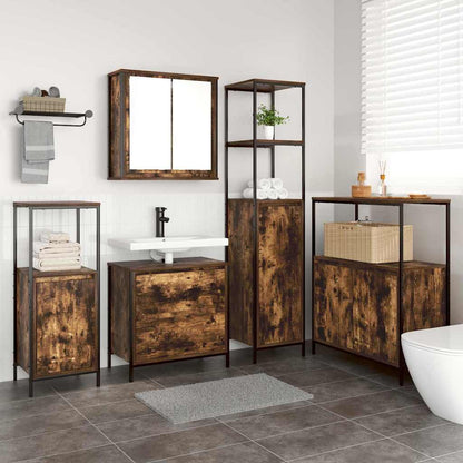 Bathroom Furniture Set with Shelf 5 pcs Brown 76.5 x 35 x 95 cm