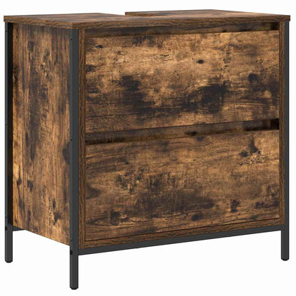 Bathroom Furniture Set with Shelf 5 pcs Brown Engineered wood