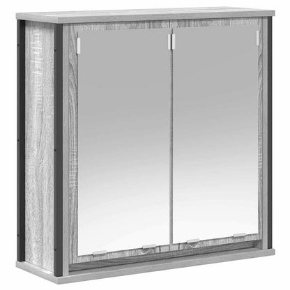 Bathroom Furniture Set with Shelf 5 pcs Grey Engineered wood