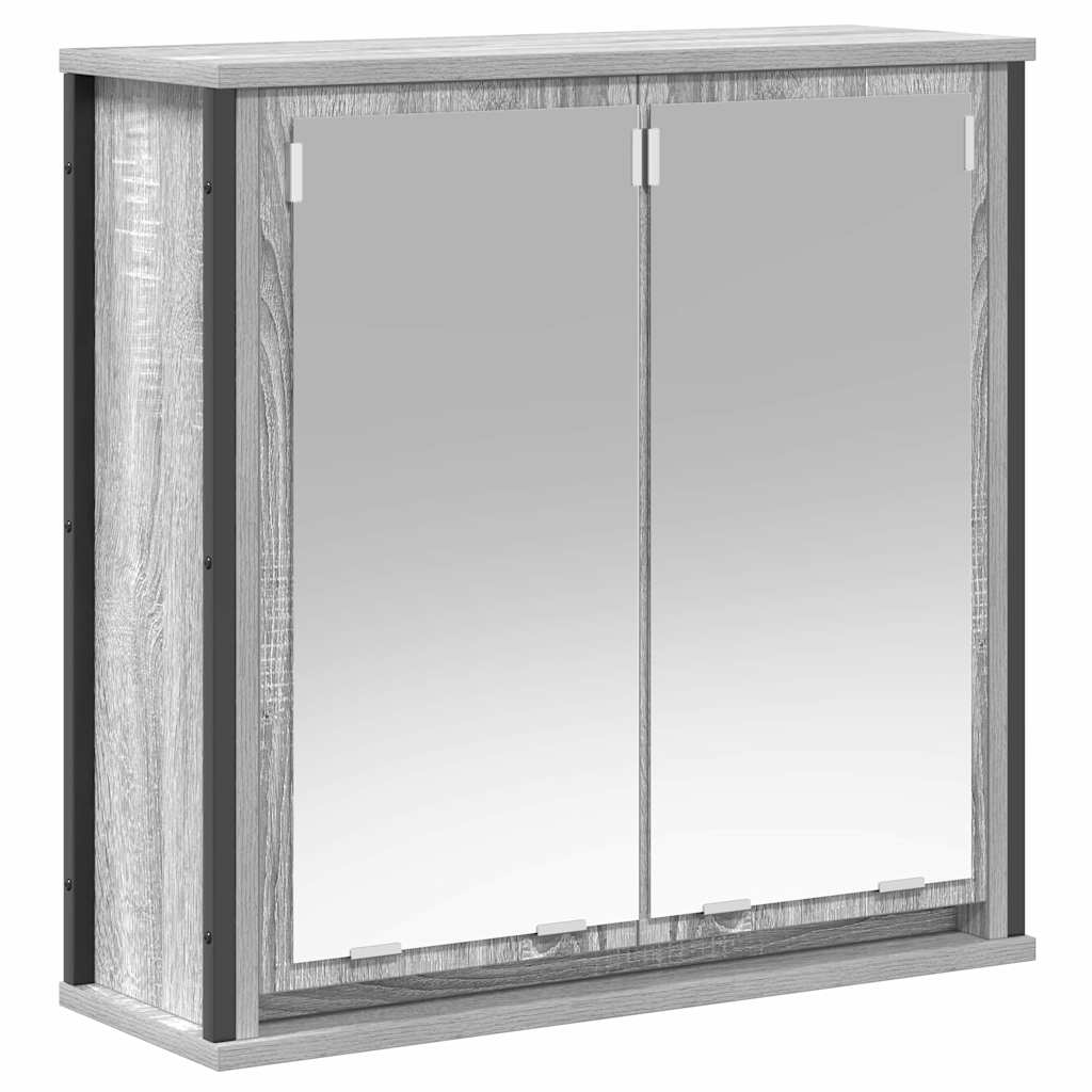 Bathroom Furniture Set with Shelf 5 pcs Grey Engineered wood