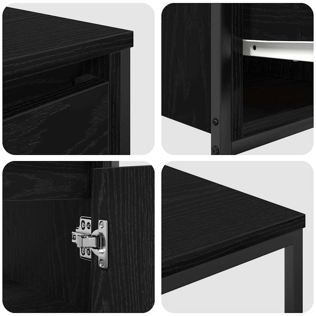 Bathroom Furniture Set 2 pcs Black Oak 36 x 35 x 165 cm