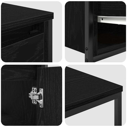 Bathroom Furniture Set 2 pcs Black Oak 36 x 35 x 165 cm