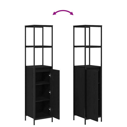Bathroom Furniture Set 2 pcs Black Oak 36 x 35 x 165 cm