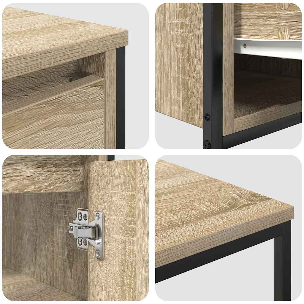 Bathroom Furniture Set with Drawer 2 pcs Sonoma Oak and Black