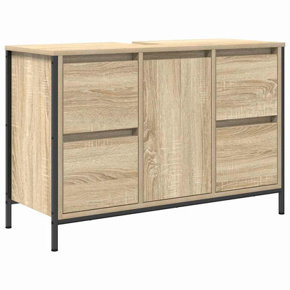 Bathroom Furniture Set 2 pcs Sonoma Oak and Black