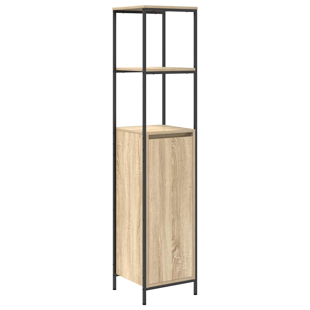 Bathroom Furniture Set with Drawer 2 pcs Sonoma Oak and Black