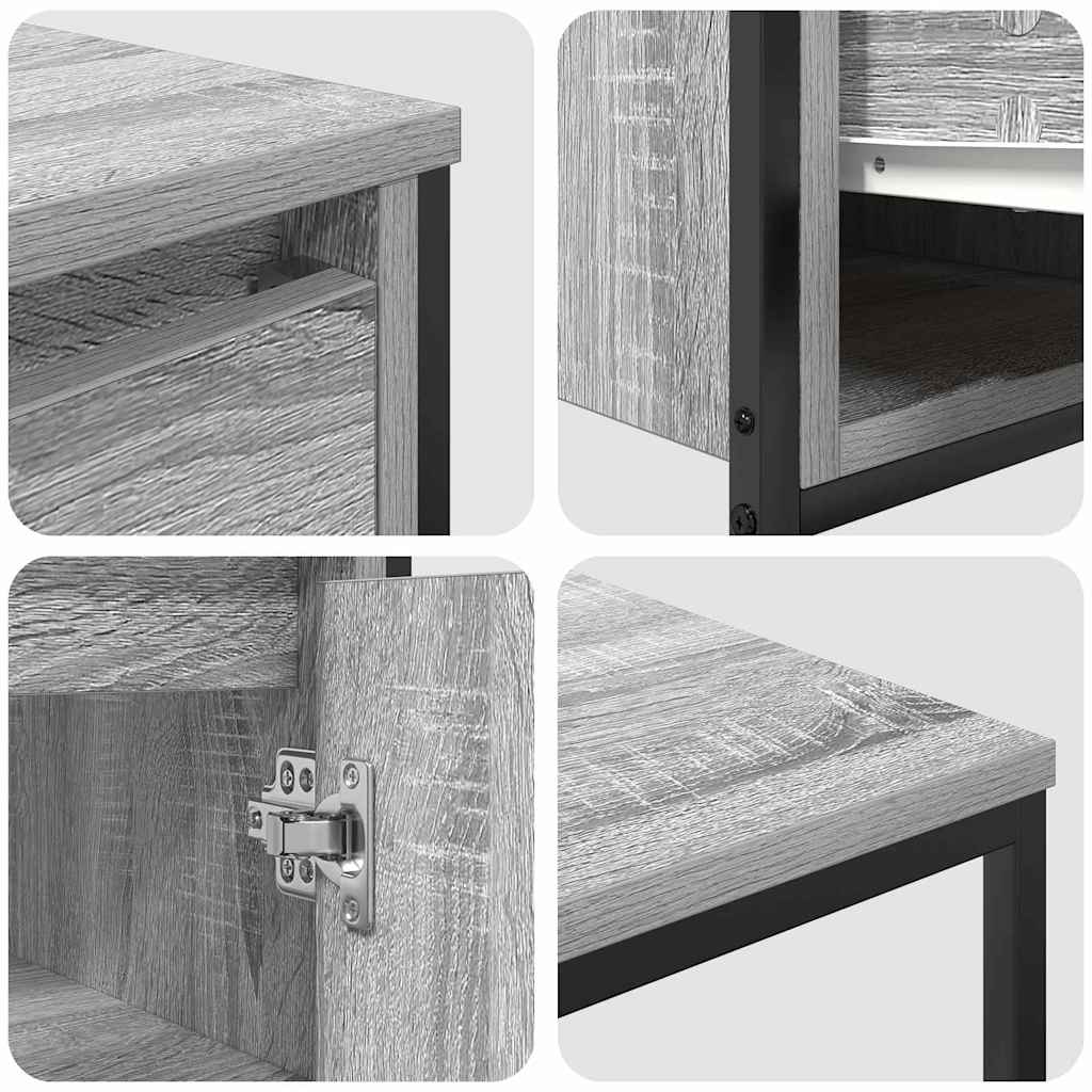 Bathroom Furniture Set 2 pcs Grey Sonoma and Black
