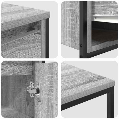 Bathroom Furniture Set 2 pcs Grey Sonoma and Black