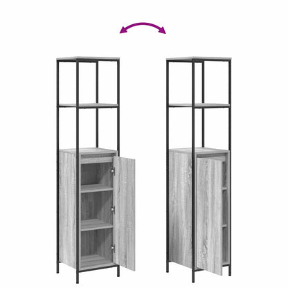 Bathroom Furniture Set 2 pcs Grey Sonoma and Black