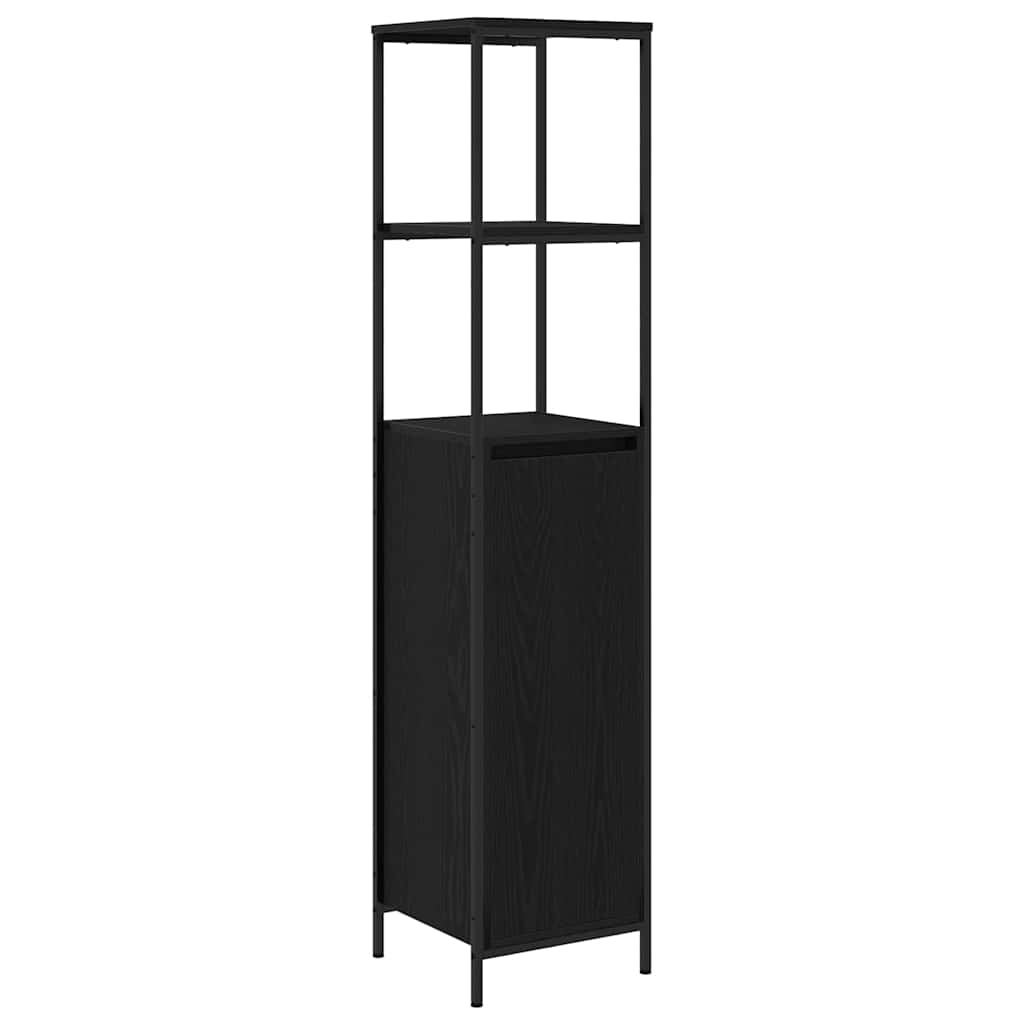 Bathroom Furniture Set 2 pcs Black Oak 36 x 35 x 165 cm