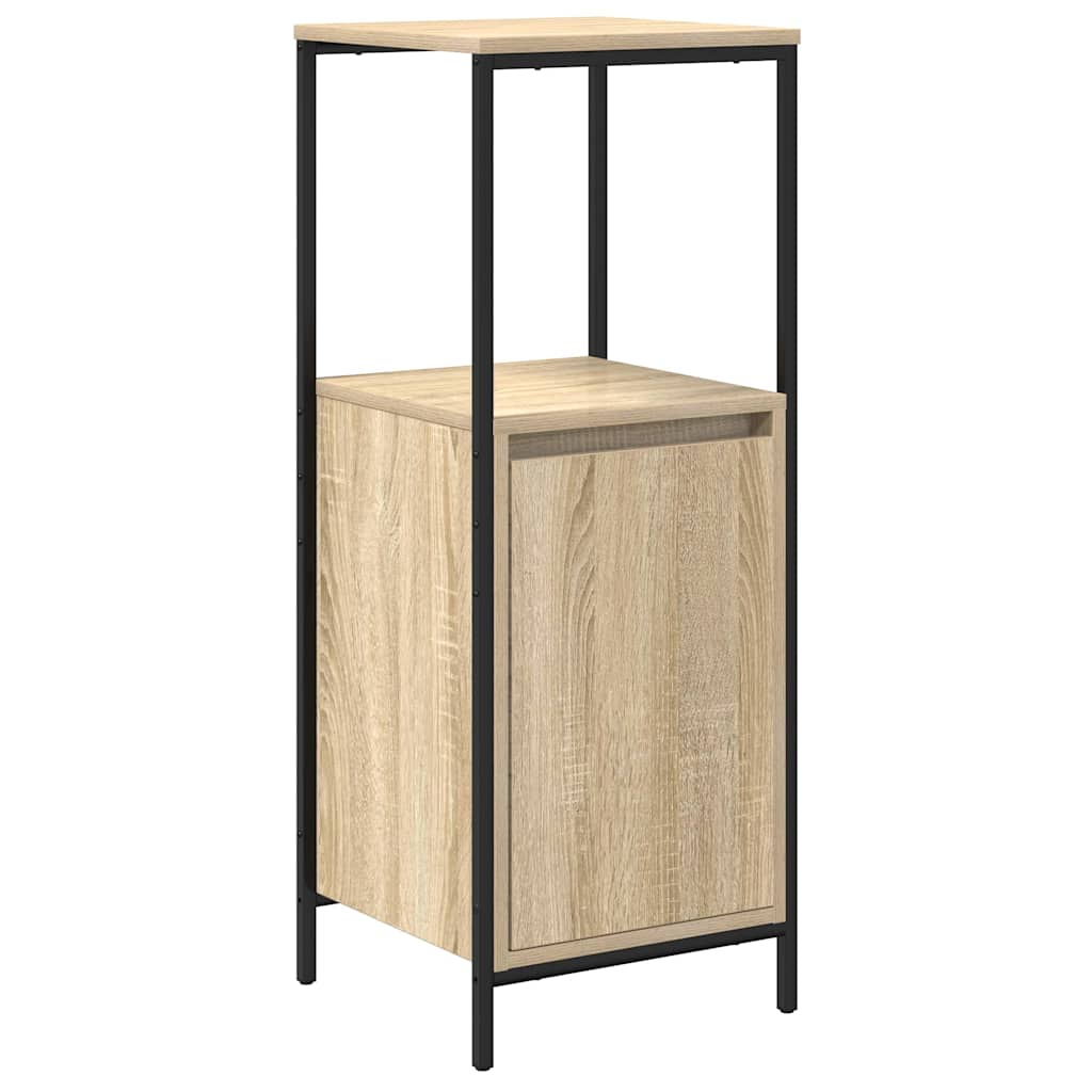 Bathroom Furniture Set with Shelf 5 pcs Sonoma Oak and Black