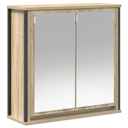 Bathroom Furniture Set with Shelf 5 pcs Sonoma Oak and Black