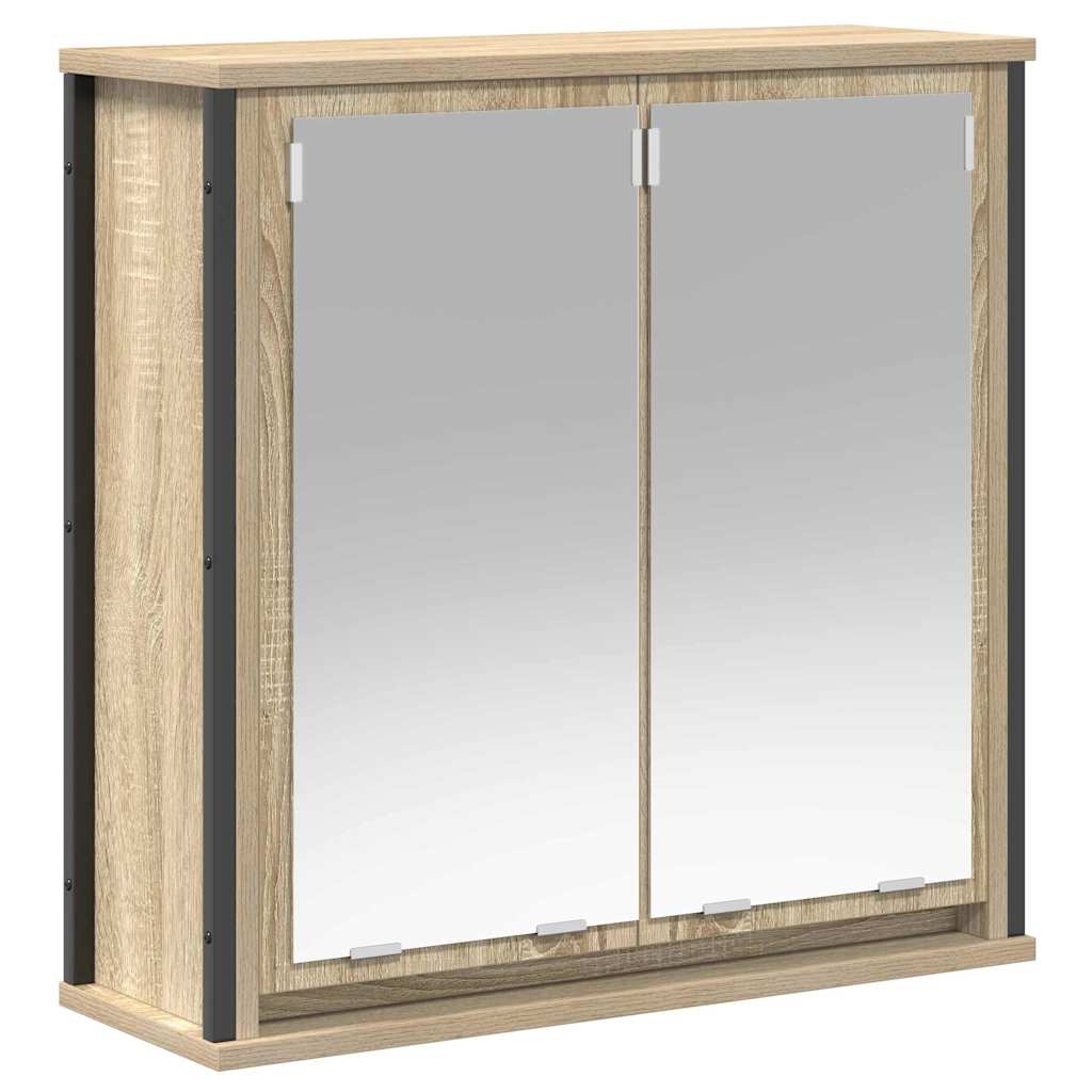 Bathroom Furniture Set with Shelf 5 pcs Sonoma Oak and Black