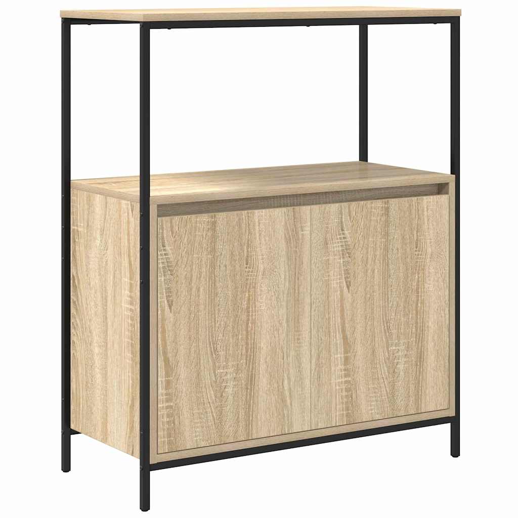 Bathroom Furniture Set with Shelf 5 pcs Sonoma Oak and Black
