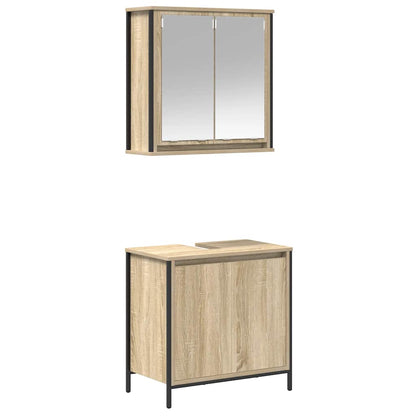 2 Piece Bathroom Furniture Set Sonoma Oak Engineered Wood