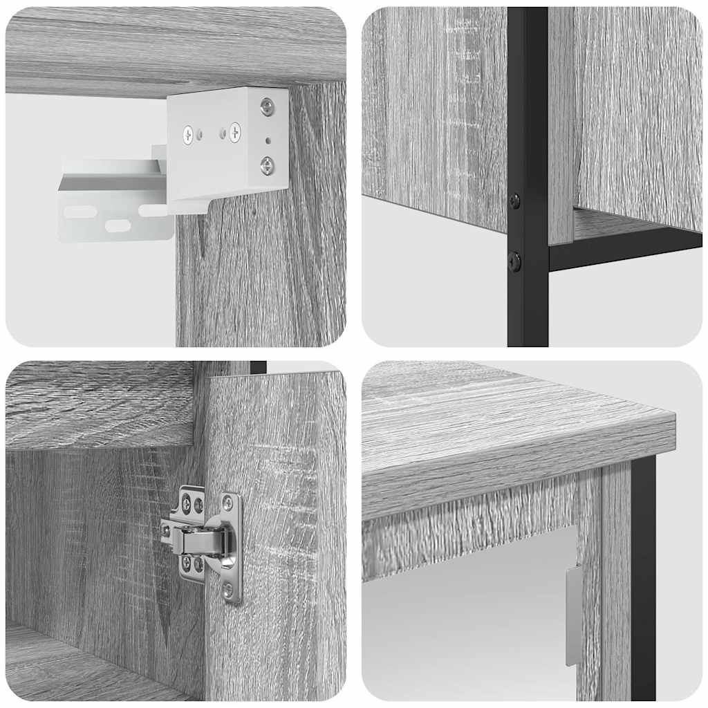 2 Piece Bathroom Furniture Set Grey Sonoma Engineered Wood