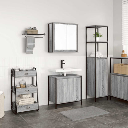 2 Piece Bathroom Furniture Set Grey Sonoma Engineered Wood
