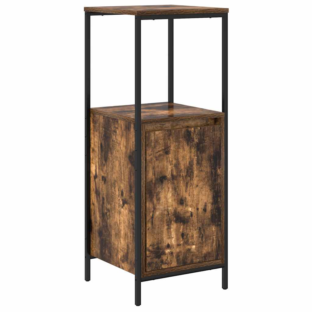 Bathroom Furniture Set with Shelf 3 pcs Smoked Oak and Black