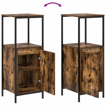 Bathroom Furniture Set with Shelf 3 pcs Smoked Oak and Black