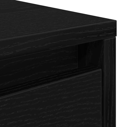 Coffee Table with Drawers Black Oak 100x100x40 cm