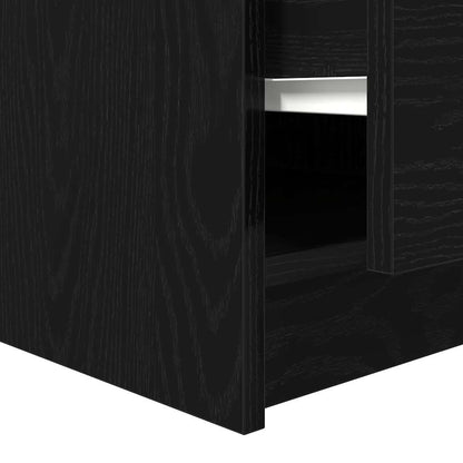 Coffee Table with Drawers Black Oak 100x100x40 cm