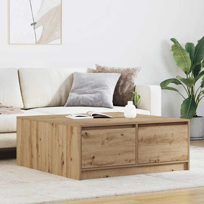 Coffee Table with Drawers Artisan Oak 100x100x40 cm