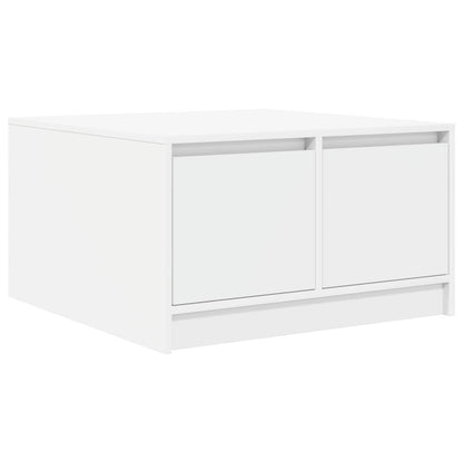 Coffee Table with Drawers White 70,5x70x40 cm