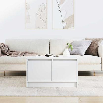 Coffee Table with Drawers White 70,5x70x40 cm