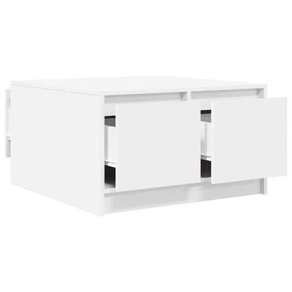 Coffee Table with Drawers White 70,5x70x40 cm