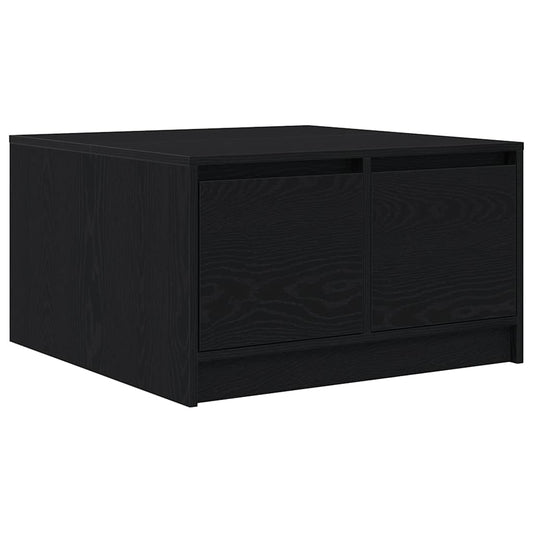 Coffee Table with Drawers Black Oak 70.5x70x40 cm