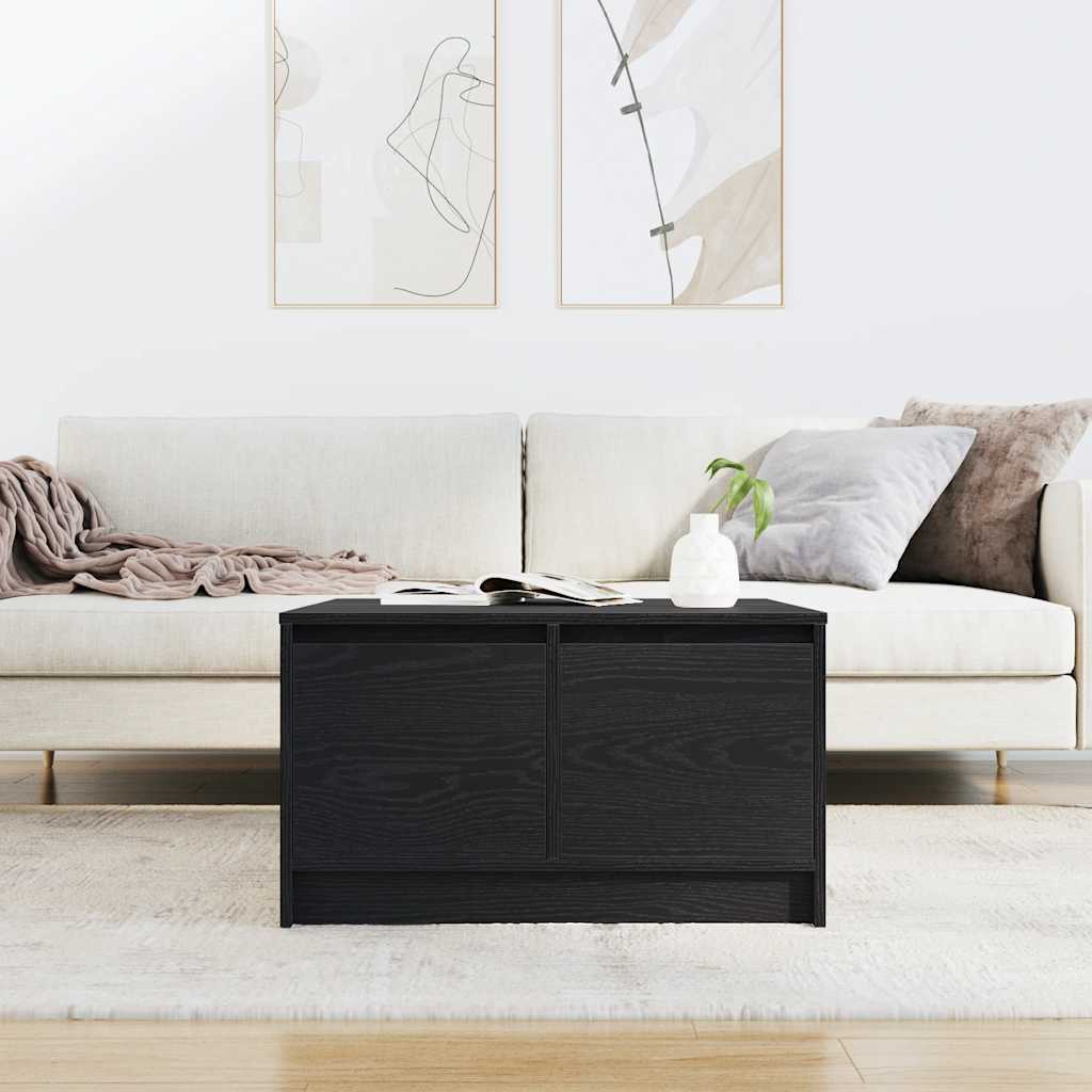 Coffee Table with Drawers Black Oak 70,5x70x40 cm