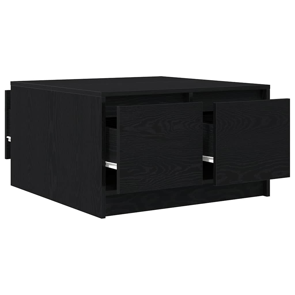 Coffee Table with Drawers Black Oak 70,5x70x40 cm