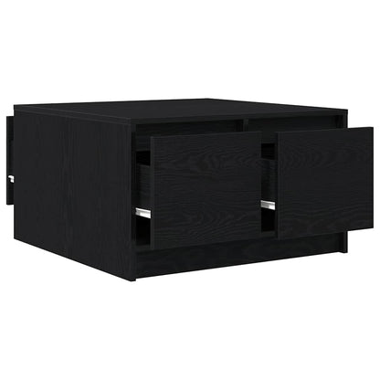 Coffee Table with Drawers Black Oak 70,5x70x40 cm