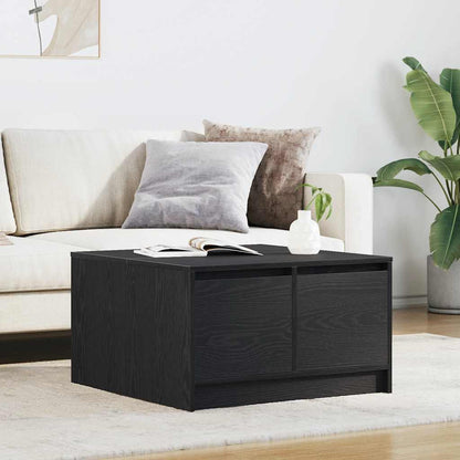 Coffee Table with Drawers Black Oak 70,5x70x40 cm