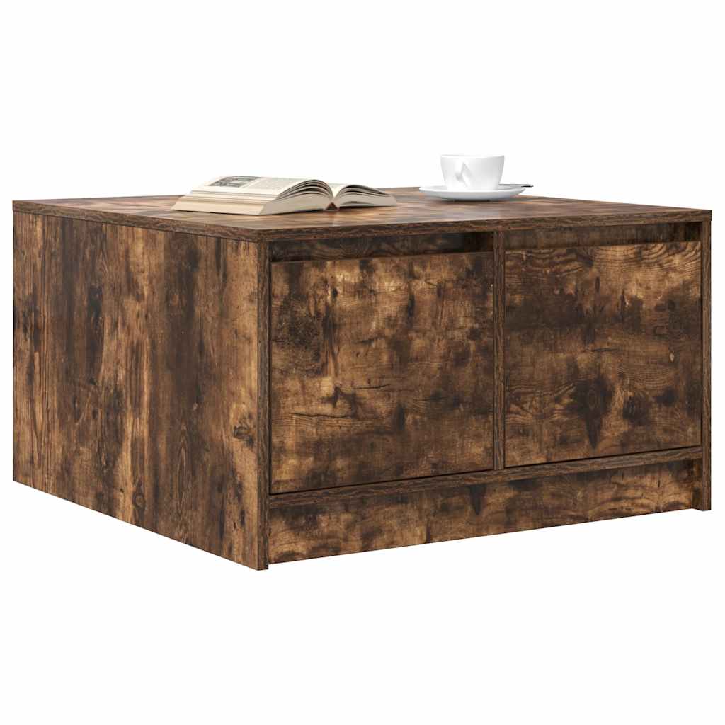 Coffee Table with Drawers Smoked Oak 70,5x70x40 cm