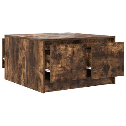 Coffee Table with Drawers Smoked Oak 70,5x70x40 cm