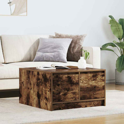 Coffee Table with Drawers Smoked Oak 70,5x70x40 cm
