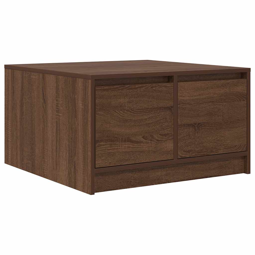 Coffee Table with Drawers Brown Oak 70,5x70x40 cm