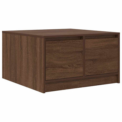 Coffee Table with Drawers Brown Oak 70,5x70x40 cm