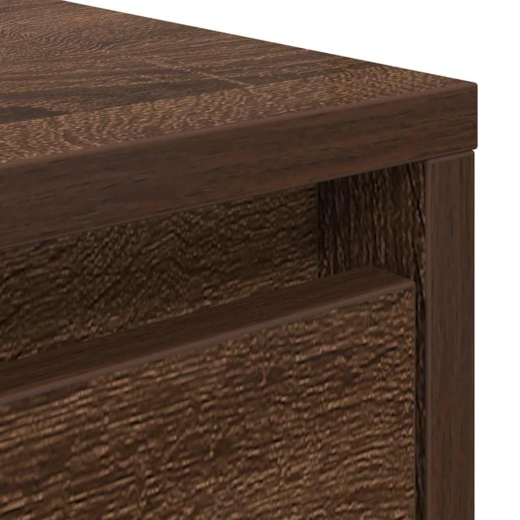 Coffee Table with Drawers Brown Oak 70,5x70x40 cm