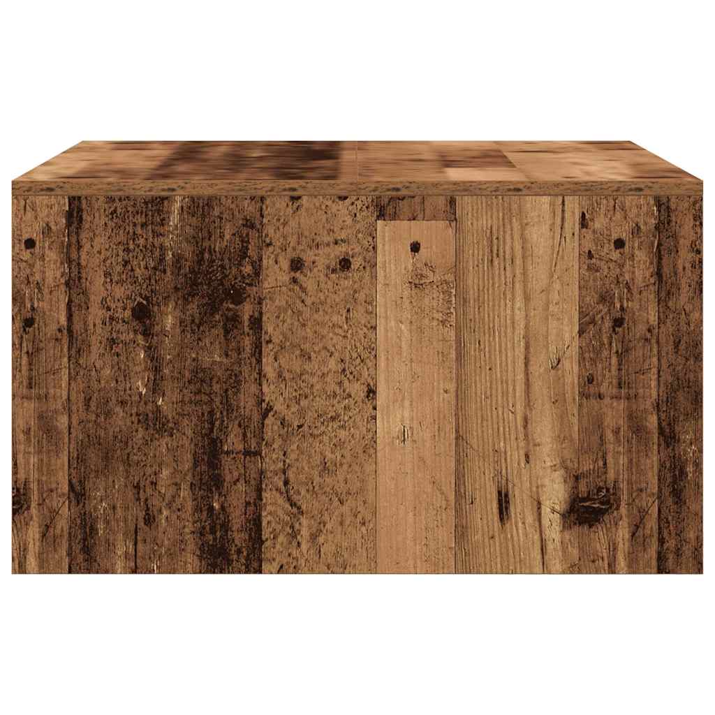 Coffee Table with Drawers Old Wood 70,5x70x40 cm