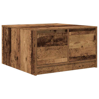 Coffee Table with Drawers Old Wood 70,5x70x40 cm