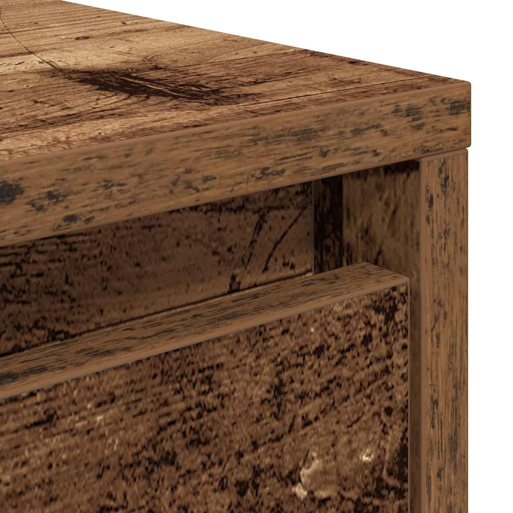 Coffee Table with Drawers Old Wood 70.5x70x40 cm