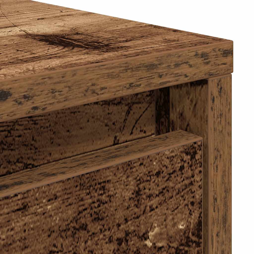 Coffee Table with Drawers Old Wood 70,5x70x40 cm