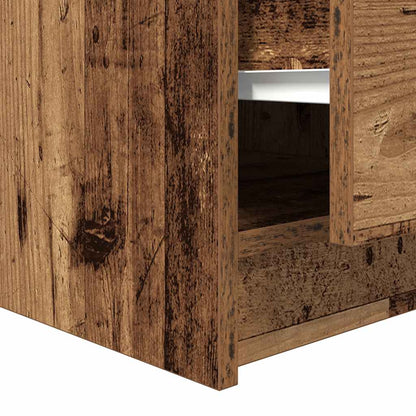 Coffee Table with Drawers Old Wood 70,5x70x40 cm