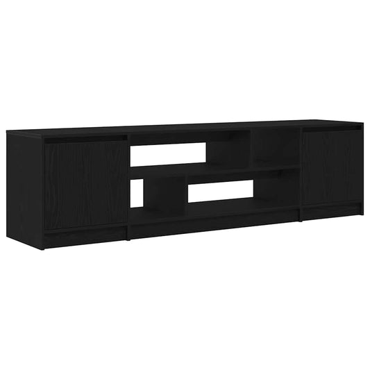 TV Cabinet Black Oak 188,5x41x50 cm Engineered Wood