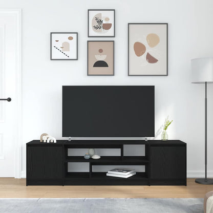 TV Cabinet Black Oak 188,5x41x50 cm Engineered Wood