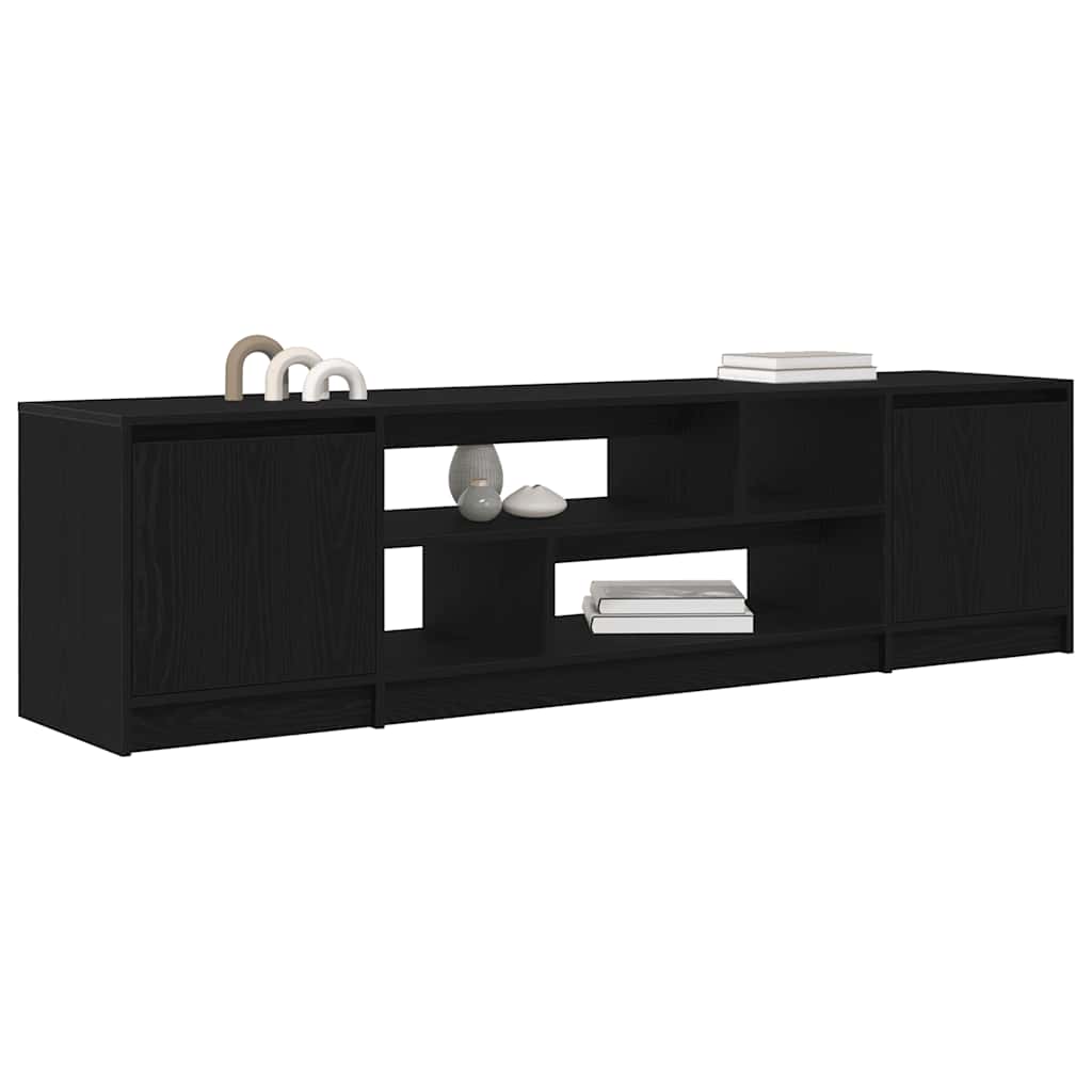 TV Cabinet Black Oak 188,5x41x50 cm Engineered Wood