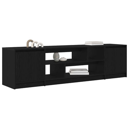 TV Cabinet Black Oak 188,5x41x50 cm Engineered Wood